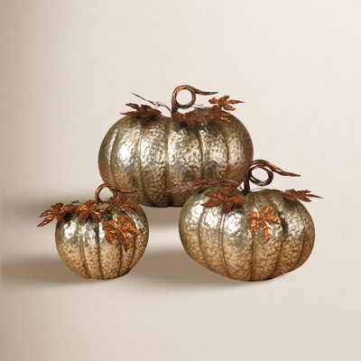 3-Piece Metal Pumpkin Set