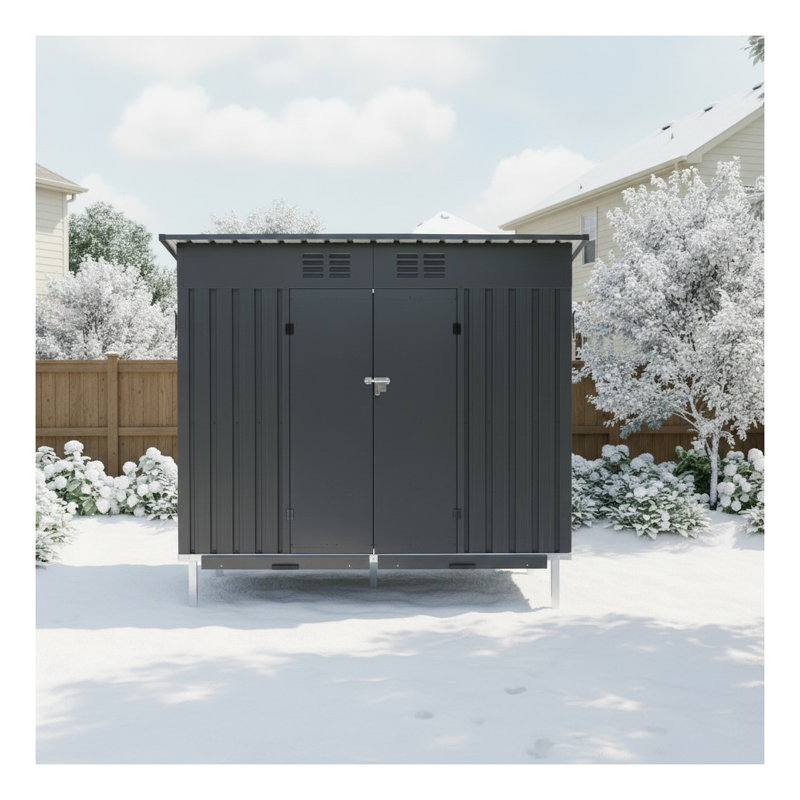 Outdoor Galvanized Metal Chicken Coop with Pull-Out Waste Tray, Elevated Poultry Hen House