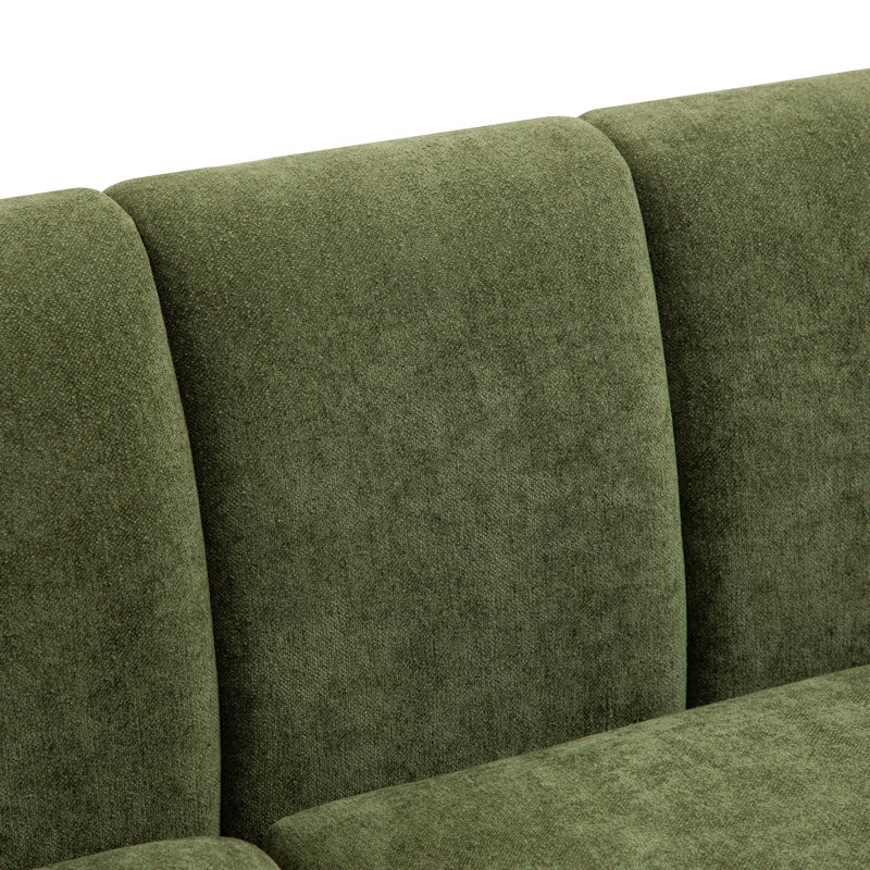Canapé moderne 78,7 po pour canapé, salon, appartement et petit espace, Chenille verte, Brun