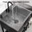25.7 In. Freestanding Stainless Steel Utility Sink With Towel Rack And Storage Shelf