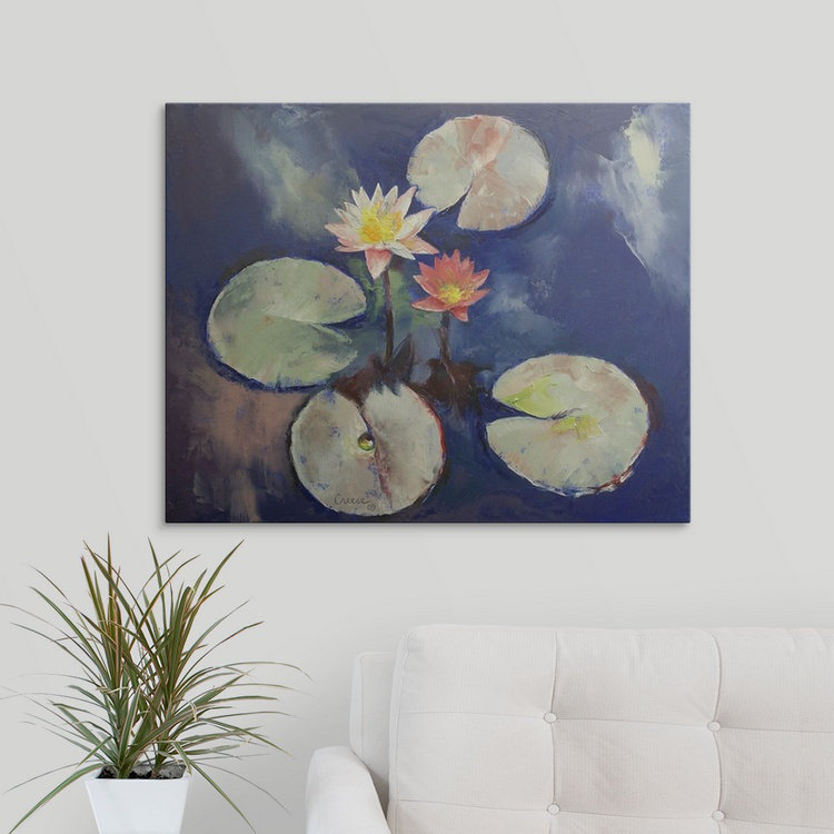 «Driton Water Lily» par Michael Creese, reproduction, H 38 po x l 48 po x P 1,5 po, Toile