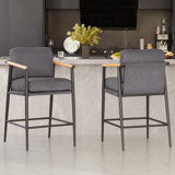Atik Upholstered Counter Stool with Metal Frame