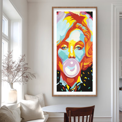 Colorful Marilyn Monroe Bubblegum Print | Framed Home Decor