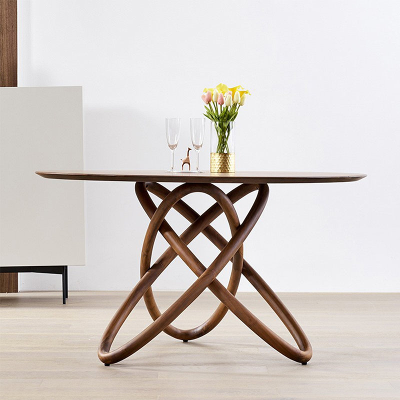 Table de salle à manger simple et moderne en bois massif, H 29,5 po x L 55 po x l 55 po