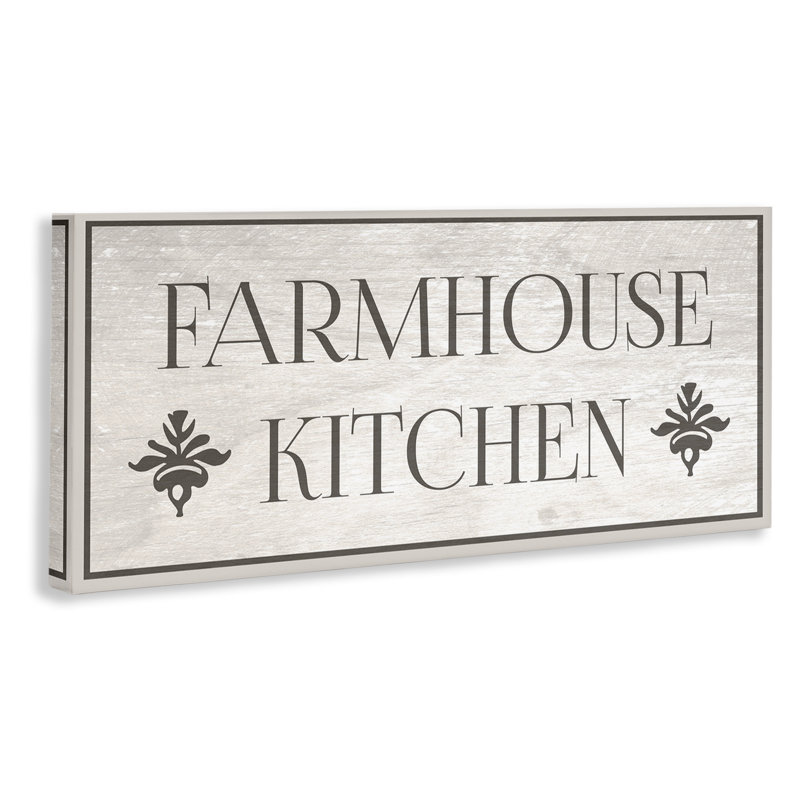 «Farmhouse Kitchen Typographie», art textuel sur toile, H 17 po x l 40 po