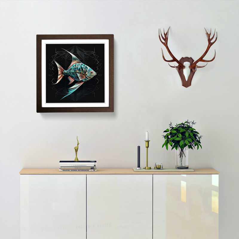 Single Picture Frame Print on Wood, Walnut