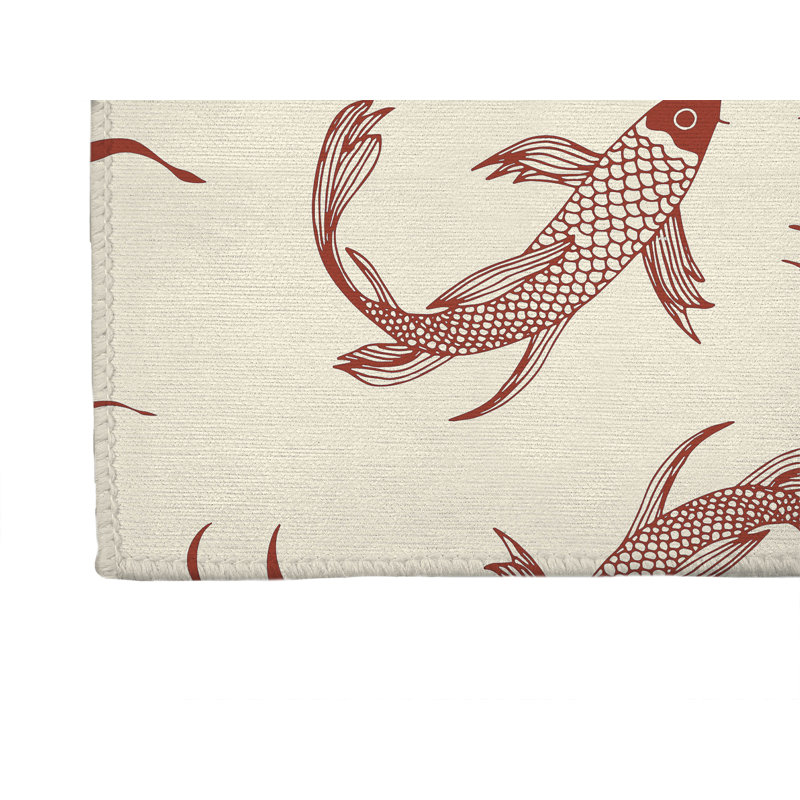 Tapis de cuisine Koi Fish, Rectangle 3' x 5', Brick Clay Animal Print