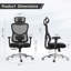 Chaise de bureau ergonomique en filet avec appui-tête réglable-1077795121