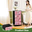 Commode verticale 4 tiroirs avec cœurs en peluche roses et fleurs roses
