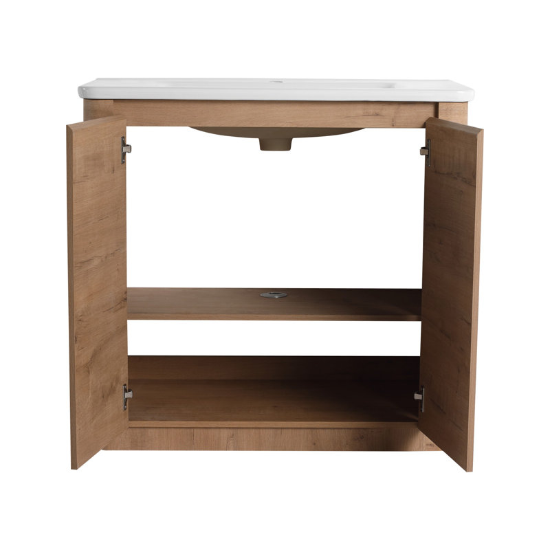 Meuble-lavabo autoportant avec lavabo et porte à fermeture en douceur, 36"