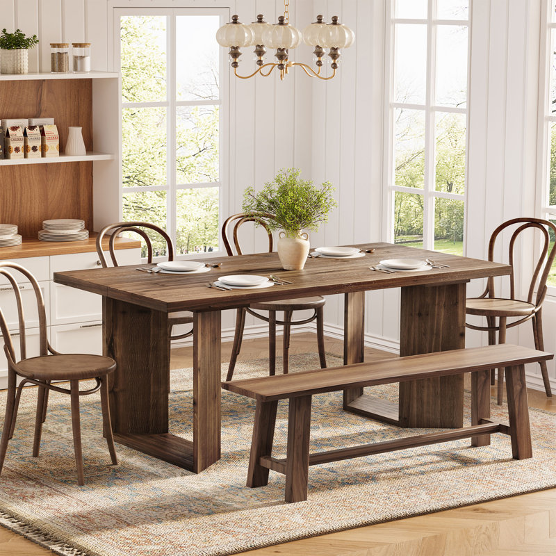 Solid Wood Base Dining Table