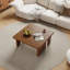 Table basse en bois, table de salon carrée moderne Mid Century, forme ajustable libre, 2 pièces-2132692896-2129587139