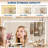 Makeup Vanity Desk with LED Mirror, Power Outlets & 10 Drawers, Glass Top Dressing Table with Stool for Bedroom-1293830515