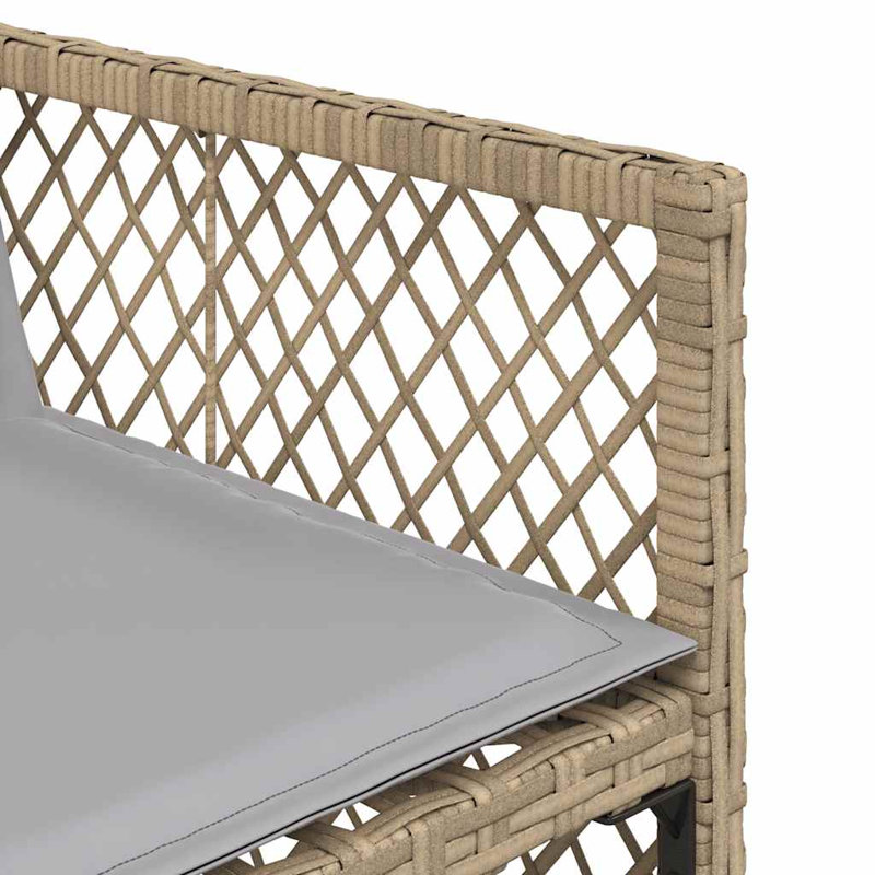 Patio Dining Set with, 73cm H x 165cm W x 106cm D, Mix Beige, Grey