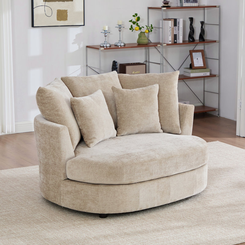 Fauteuil demi-tonneau 54,9 po, Chenille blé