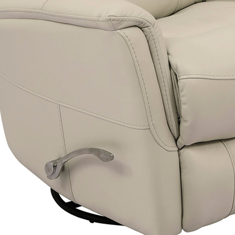 Akeelah 30" Wide Genuine Leather Manual Swivel Glider Recliner Two Pack, Ivory