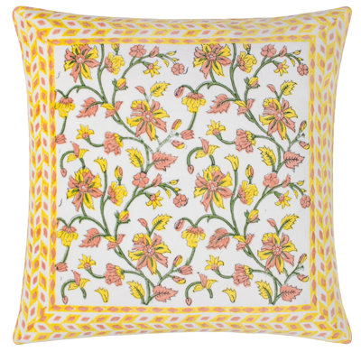 Mentera Floral Square Throw Cushion