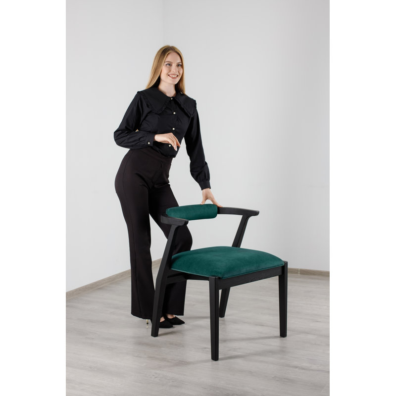 Ellis Dining Chair, Green, Black