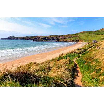 Bay Beach, West Wales by Acceleratorhams - Wrapped Canvas Print