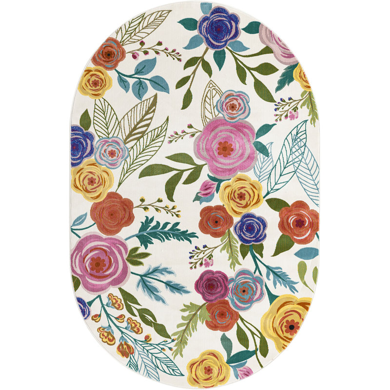 Floral Indoor Rug, Oval 5'3" x 7'10"