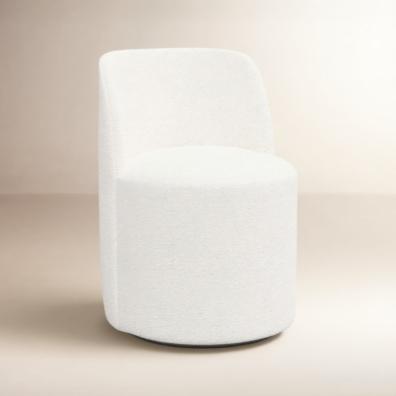 Begonia Swivel Dining Chair, Classic Snow Boucle