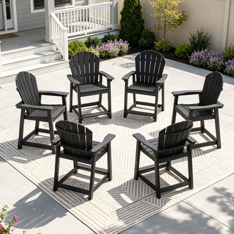 Outdoor Tall Adirondack Chairs, Black