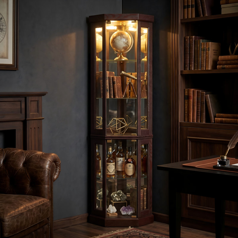 Vitrine de coin Cherry Oak, Cerisier