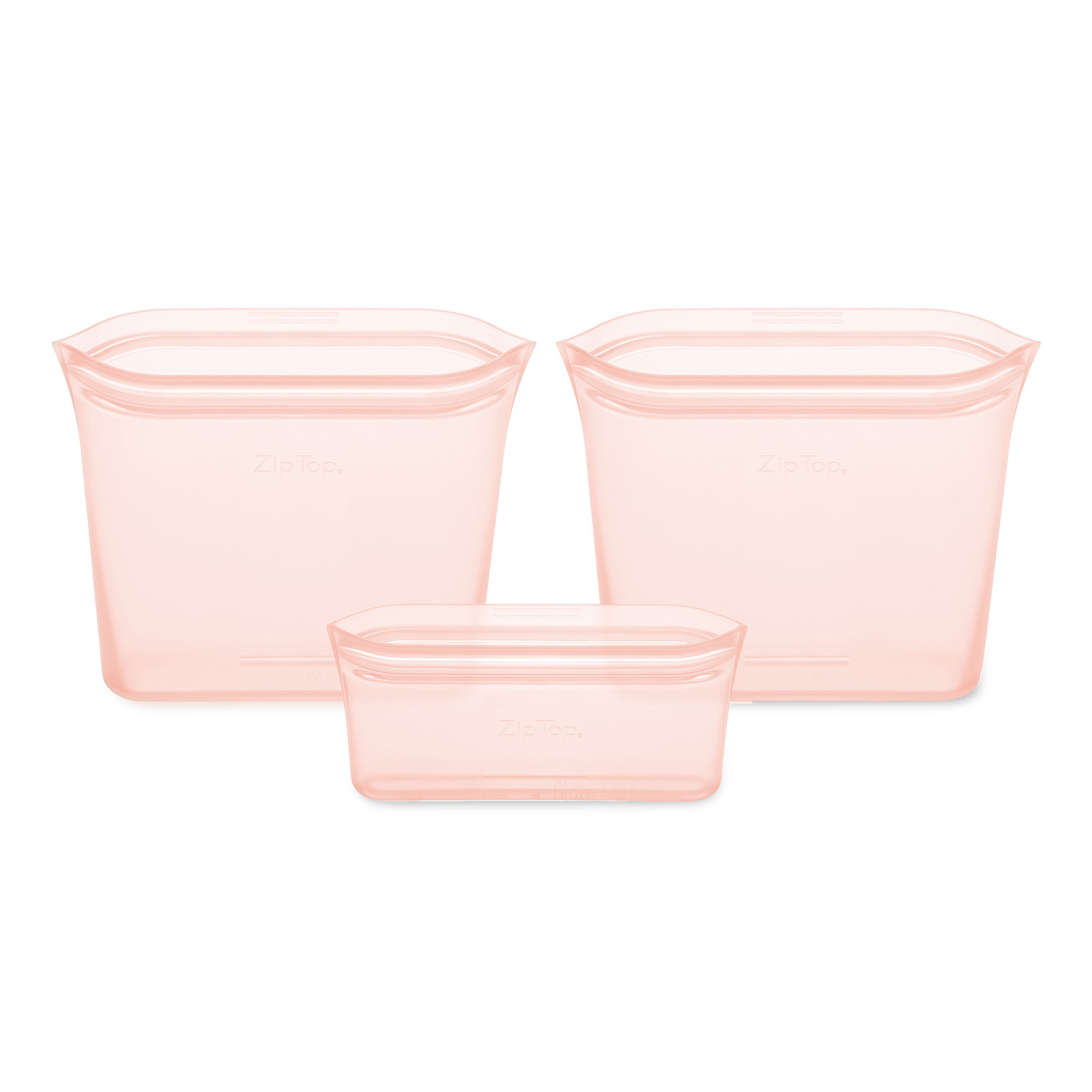 Zip Top Bag Set Container Food Storage Set, Peach