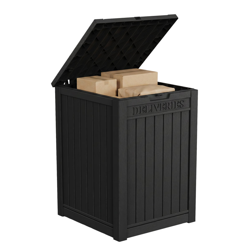 Boîte de livraison de 55 gallons, boîte de dépôt de colis imperméable avec couvercle verrouillable, Noir