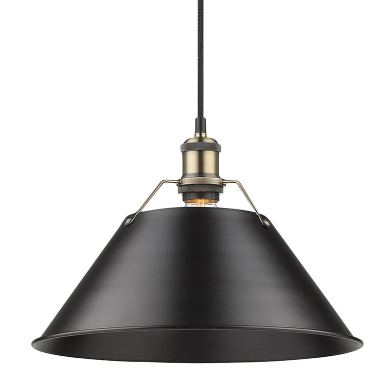 Weatherford 1 - Light Pendant, Black, Aged Brass, 131.5" H x 14" W x 14" D