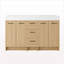 Meuble-lavabo autoportant de 60 po à double cuve 60 po, armoire en chêne clair à 3 tiroirs, grand rangement, lavabos intégrés en résine, quincaillerie à fermeture en douceur pour la salle de bain principale