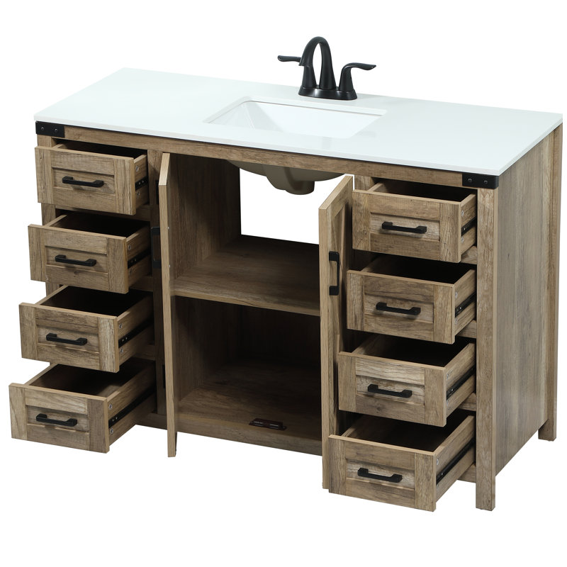 Ensemble de meuble-lavabo simple 48 po Slayton, Chêne naturel