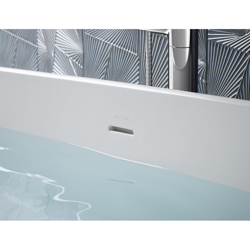 Ceric 60-In X 29-In Freestanding Bath With Center Toe-Tap Drain