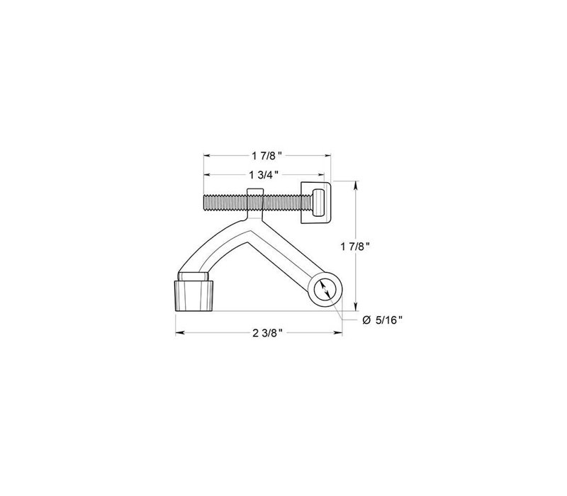 Door Stop, Polished Chrome