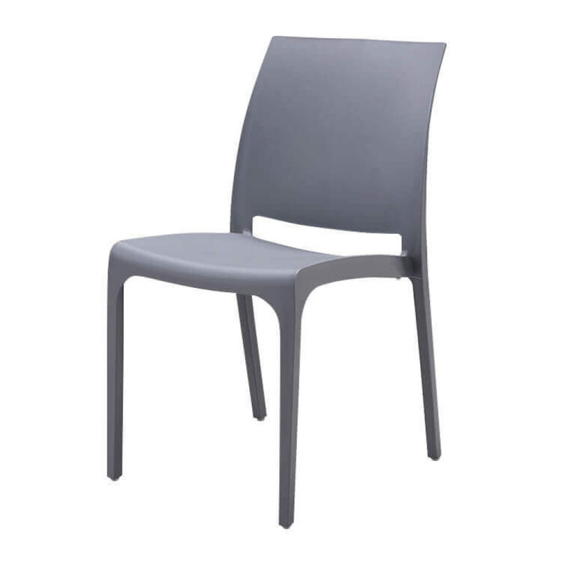 Amyree Patio Dining Side Chair, Light Grey