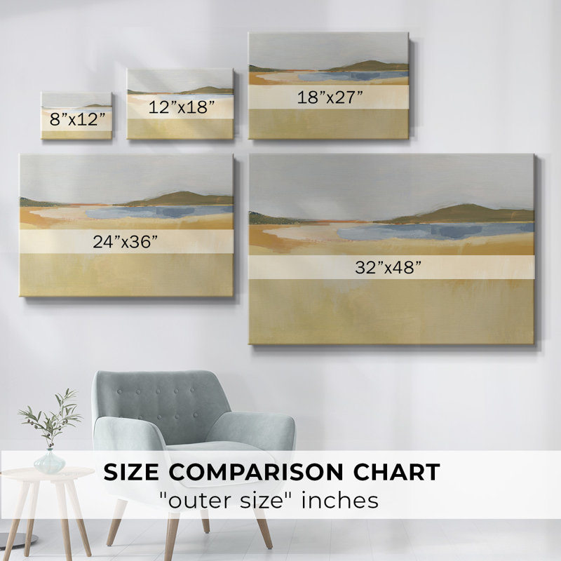 Toile tendue ocre bord de mer I-Gallery, H 12 po x l 18 po