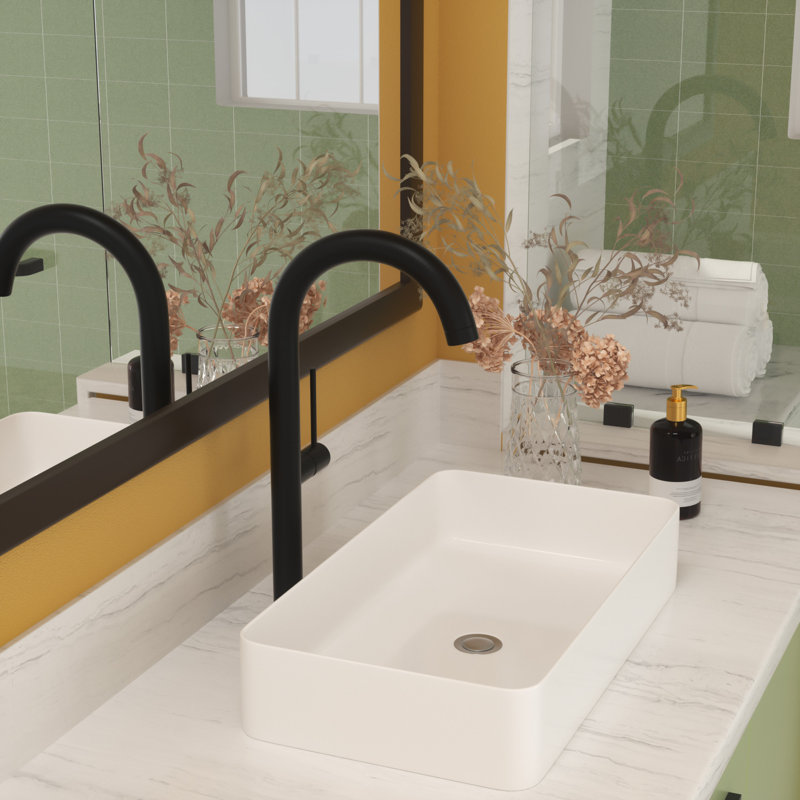 Lavabo de salle de bain console en céramique blanche Ehrika