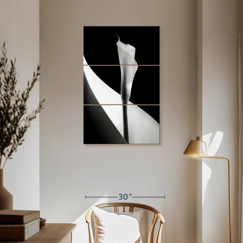 BW Calla Lily, H 57 po x l 36 po