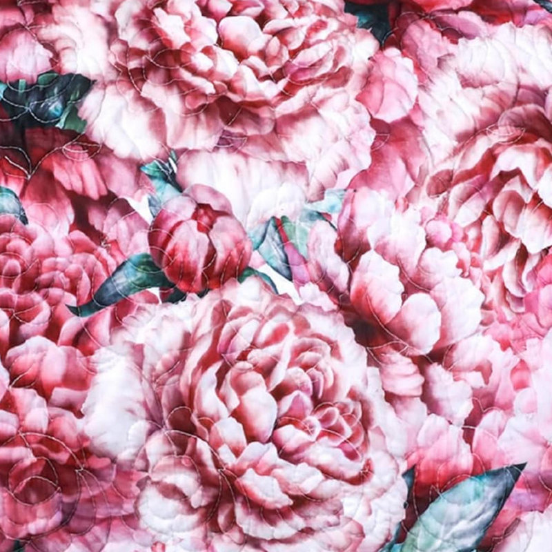 Standard Floral Pink Microfiber Cotton Pillow Sham