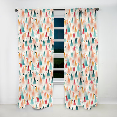 Tissu triangles de couleur pastel - Rideau moderne - Velours obscurcissant - 1 panneau