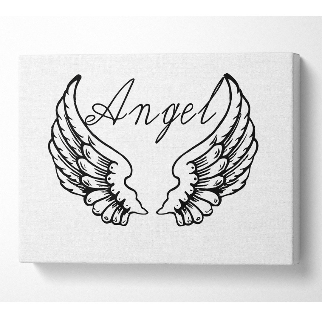 Angel Wings 4 White - Leinwanddrucke mit Wrapped Canvas