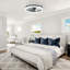 19" Black Frame Iceberg Bedroom Fan Light With Remote Control, Dimmable, 7 Blades, Reversible DC Motor, With LED Light-199770198-199770199