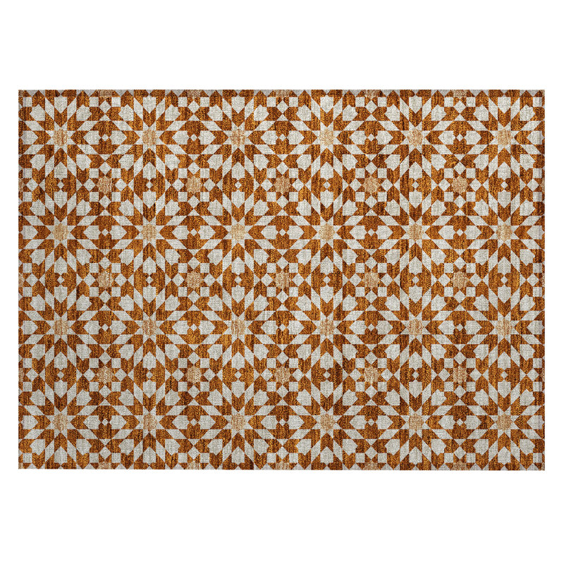 Washable Floral Indoor / Outdoor Rug, Rectangle 1'8" x 2'6"