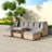 4 Pieces Uv-proof Resin Wicker Patio Sofa Set Included A 4-seat Sofa, 2 Ottomans, A Lifting Table, Retractable Canopy, Cushions And Adjustable Backrest-1646938896