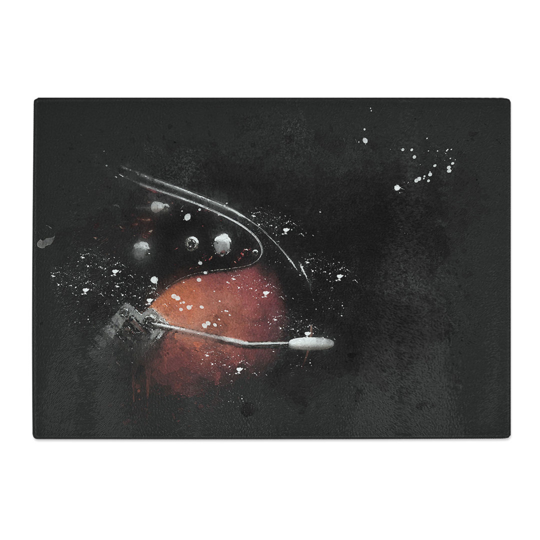Tempered Glass Electric Guitar in the Shadows Chopping Board