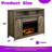 60"W Tobias Woodgrain Fireplace TV Stand With Shelving & 4777 BTU Heater 2-Door Storage & 2 Open Compartments
