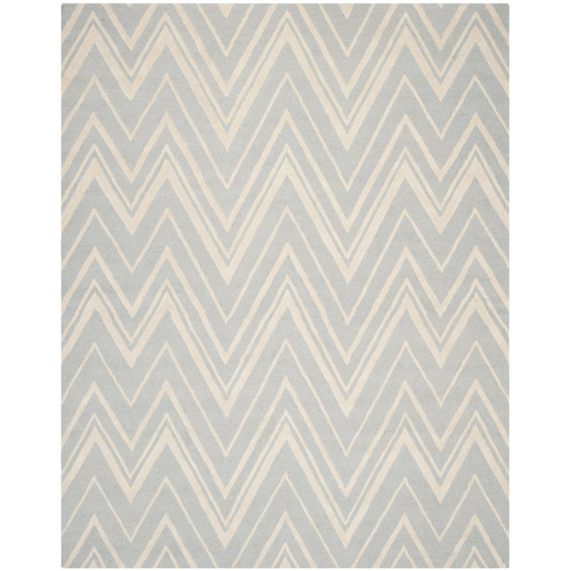 Sanyla Hand Tufted Wool Chevron Rug, Rectangle 5' x 8'