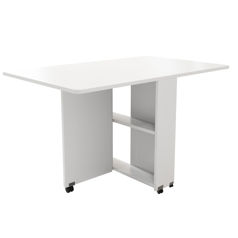 Table à abattants pliante avec rangement à 6 et 2 couches de 47,2 po x 23,6 po x 30,3 po White Space - pour diverses applications