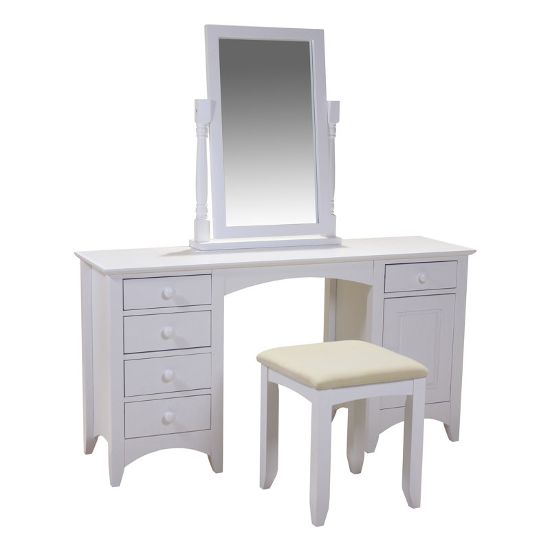 Manufactured Wood Accent Stool, White