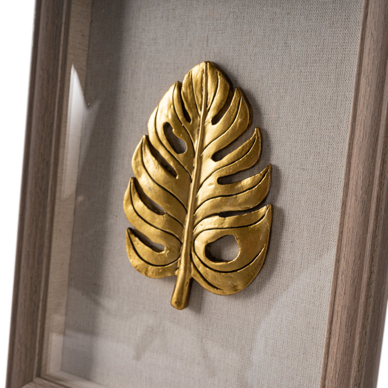 " Golden Leaves 3 Shadow Box "